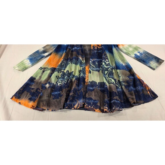 Ali Miles Kimono Cardigan Paisley Tie Dye Patchwork Women S Artsy Lagenlook Boho - Picture 5 of 12